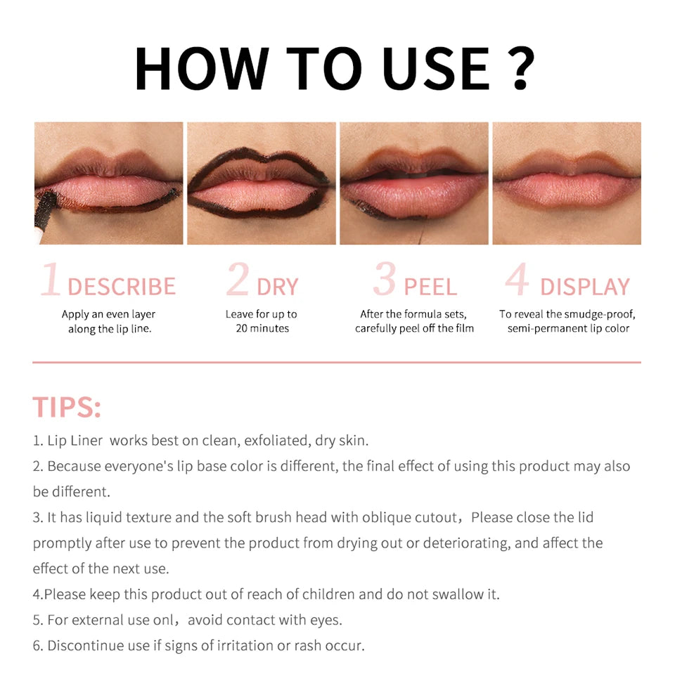 Waterproof Lip Liner Peel